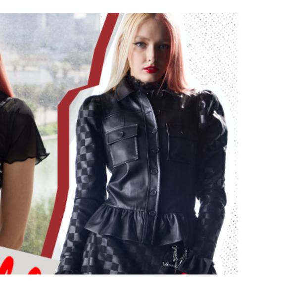 Disney Parks Her Collection Cruella de Vil Movie Faux Leather Jacket Black Sz1X - Picture 2 of 13